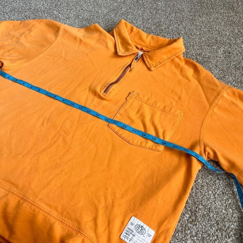 BDG Urban Outfitters Indie skater tangerine Orange half zip sweater Men's Medium - Picture 7 of 8